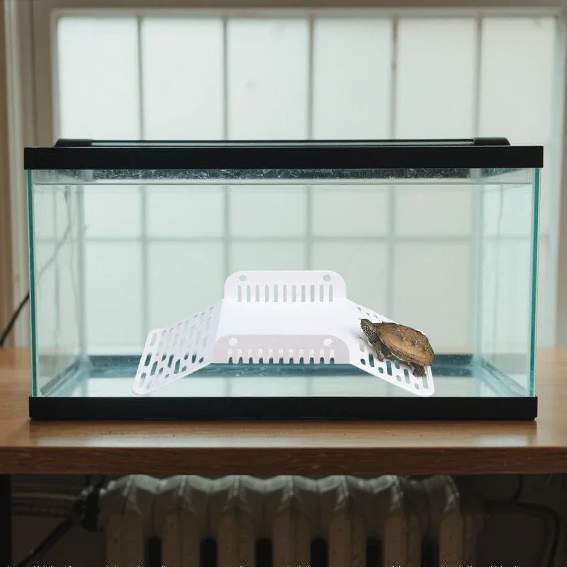 Turtle Basking Drying Resting Sun Platform Mat Dock, Climbing Ladder for Amphibians and Reptiles, Turtle Land Island Habitat