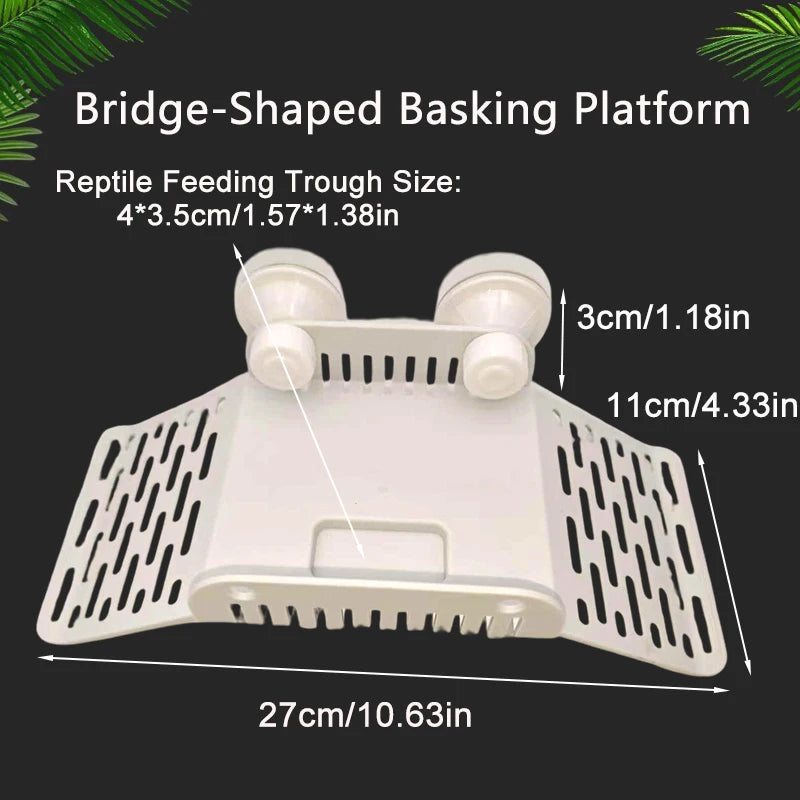 Turtle Basking Drying Resting Sun Platform Mat Dock, Climbing Ladder for Amphibians and Reptiles, Turtle Land Island Habitat