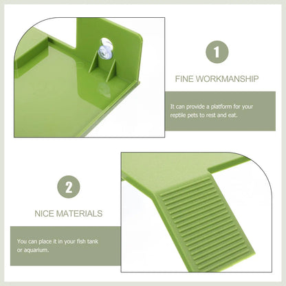 Turtle Basking Platform Small Green Wear Resistant Lightweight Plastic Stable Aquarium Reptile Rest Stand Floating Island