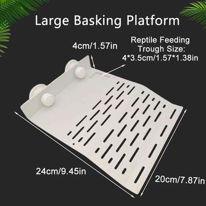 Turtle Basking Drying Resting Sun Platform Mat Dock, Climbing Ladder for Amphibians and Reptiles, Turtle Land Island Habitat
